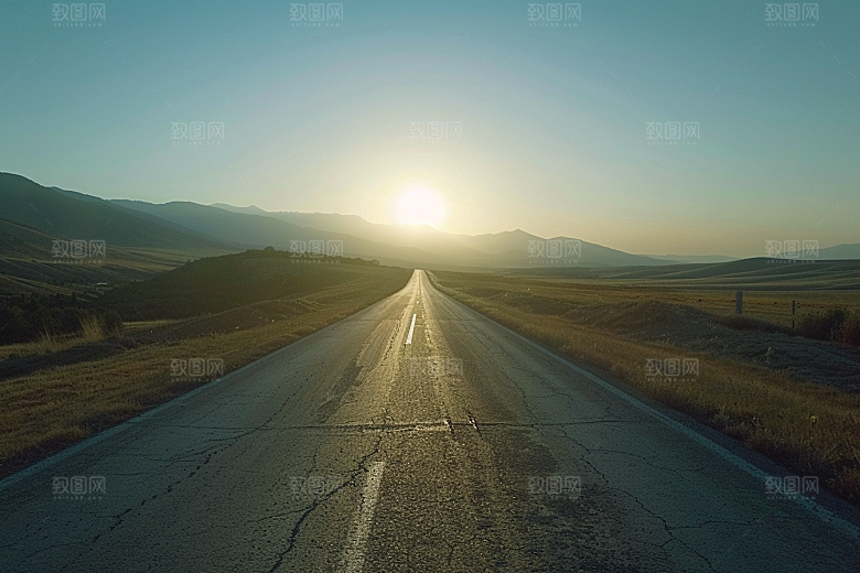 柏油马路场景公路素材