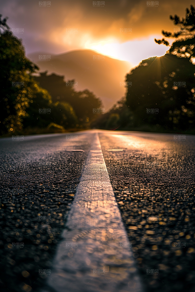 柏油马路延伸材质素材