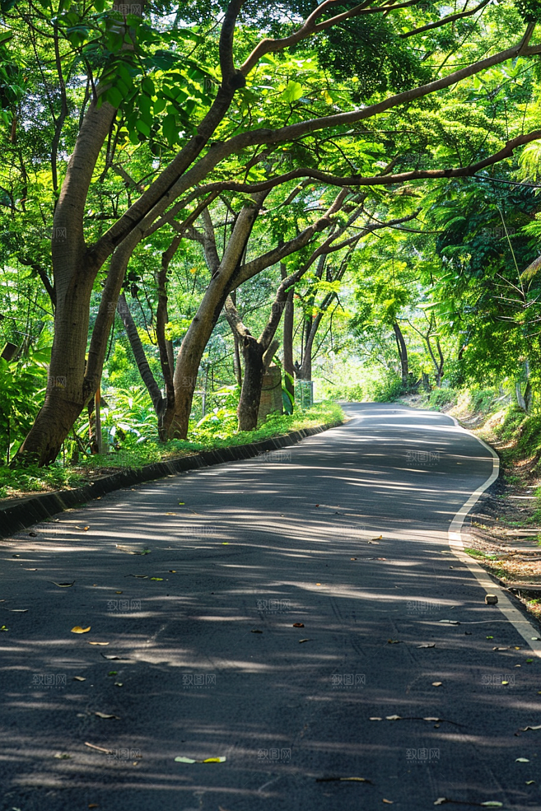 柏油马路道路延伸素材