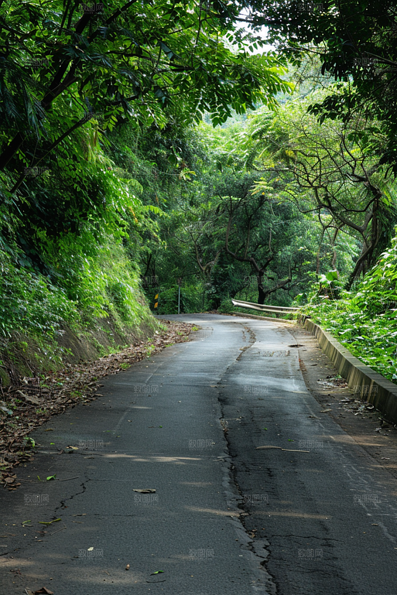柏油马路自驾地平线素材