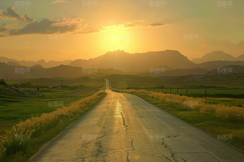 柏油马路地平线道路素材