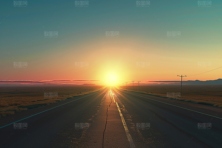 柏油马路沥青马路自驾素材