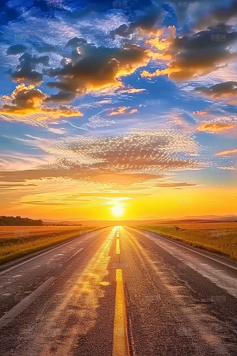 柏油马路户外场景素材