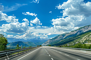 柏油马路自驾道路素材