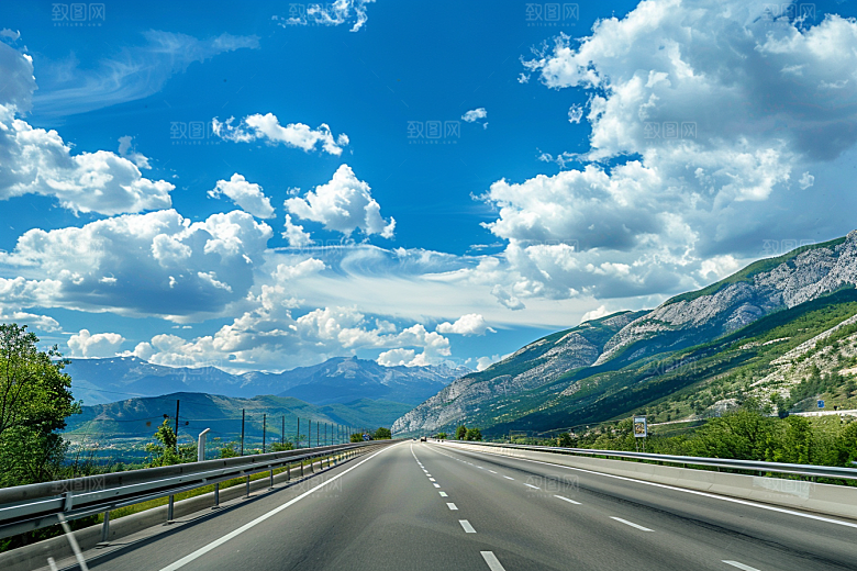 柏油马路自驾道路素材