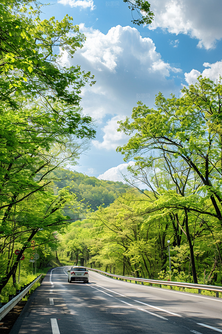 柏油马路地平线户外素材