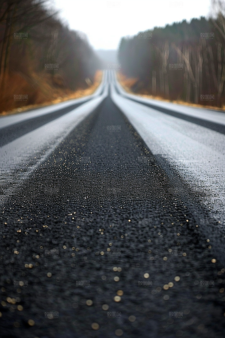 柏油马路道路场景素材