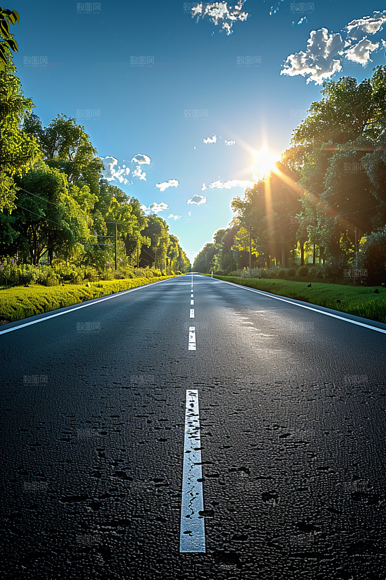 柏油马路路面地平线素材