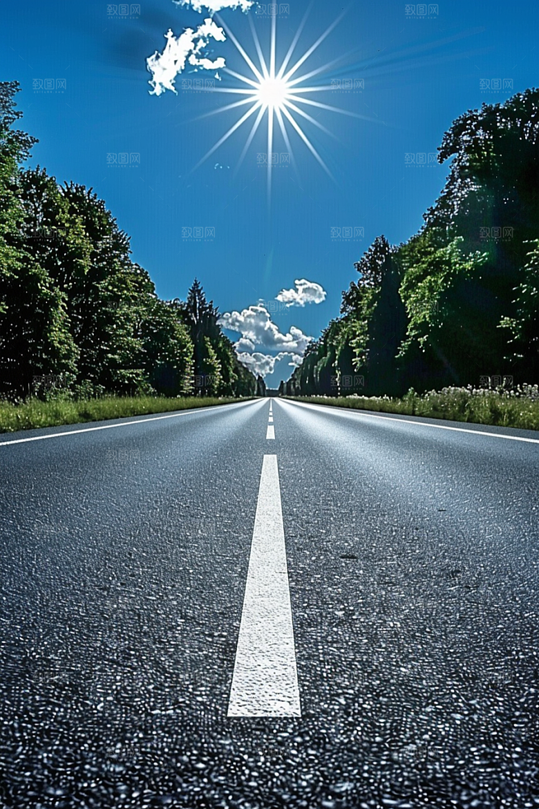 柏油马路自驾道路素材