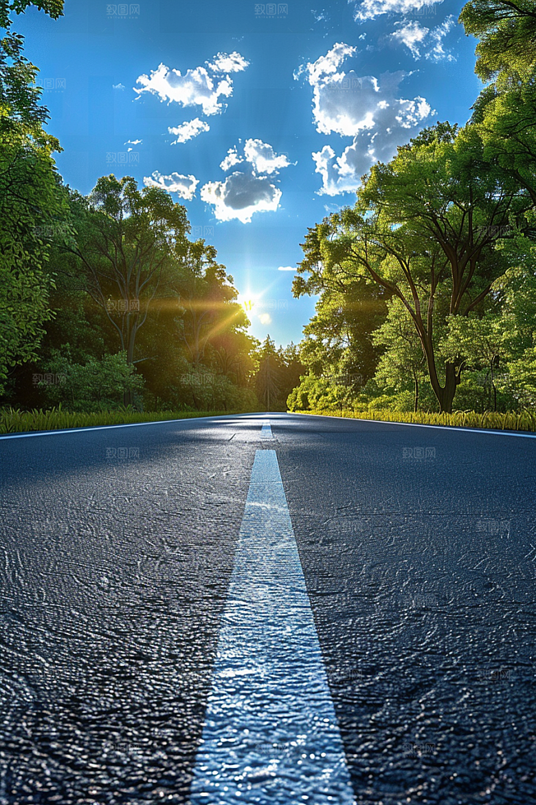 柏油马路沥青马路自驾素材