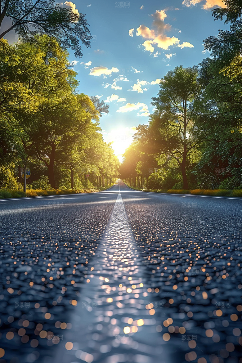 柏油马路地平线公路素材