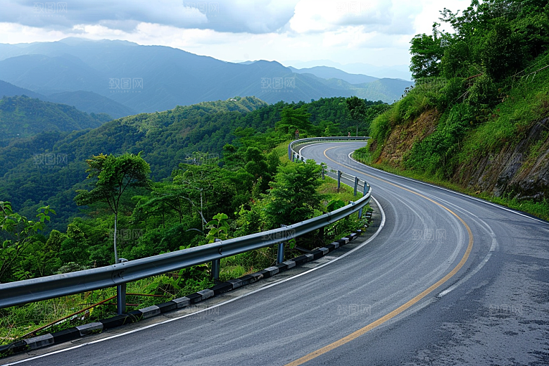 柏油马路道路场景素材