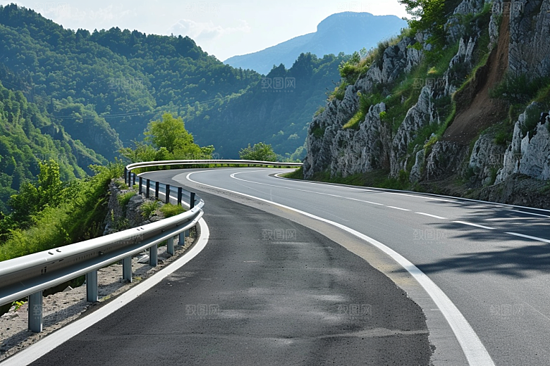 柏油马路自驾场景素材