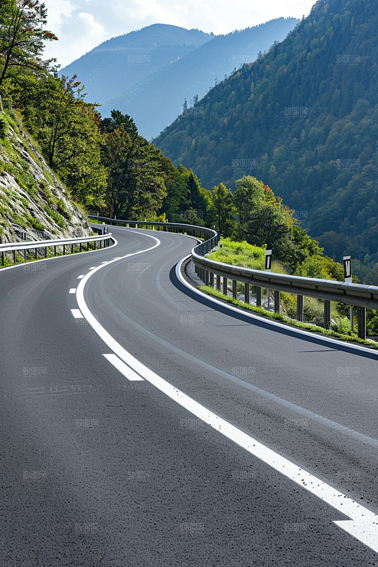 柏油马路地平线延伸素材