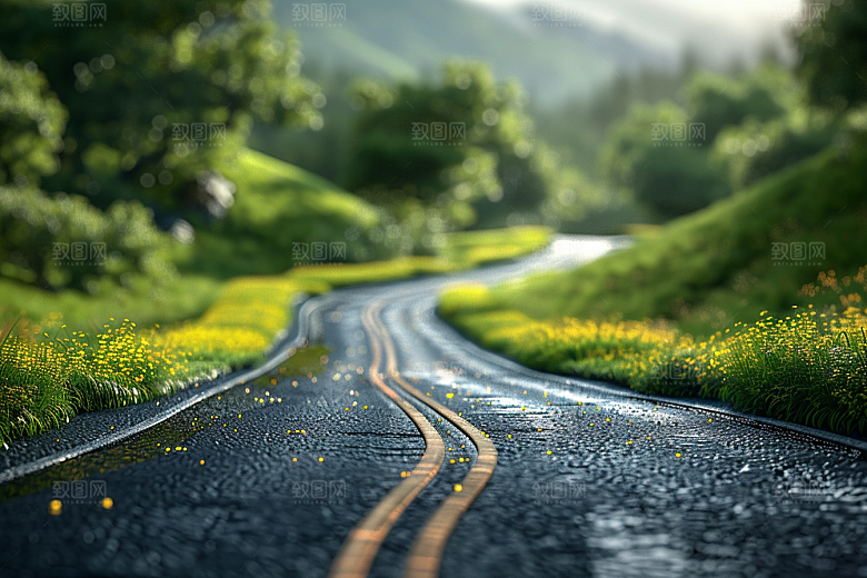柏油马路高清延伸素材