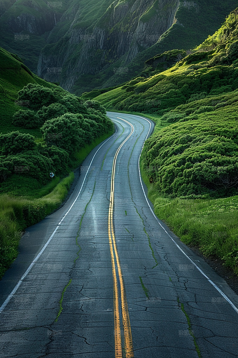 柏油马路自驾驾车素材