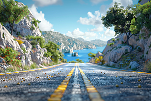 柏油马路户外高清素材