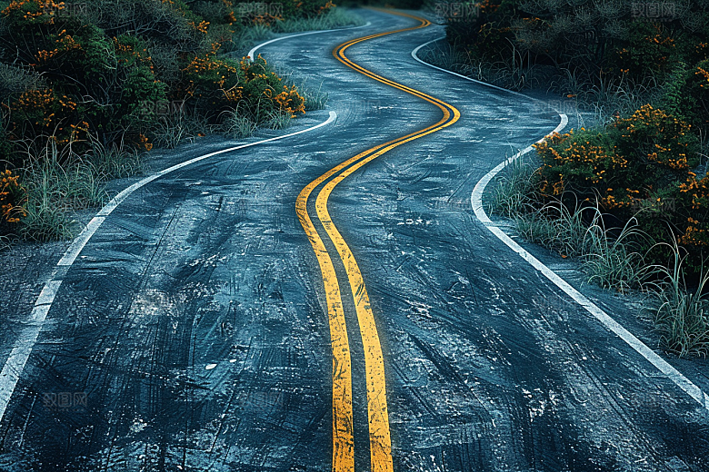 柏油马路自驾沥青马路素材