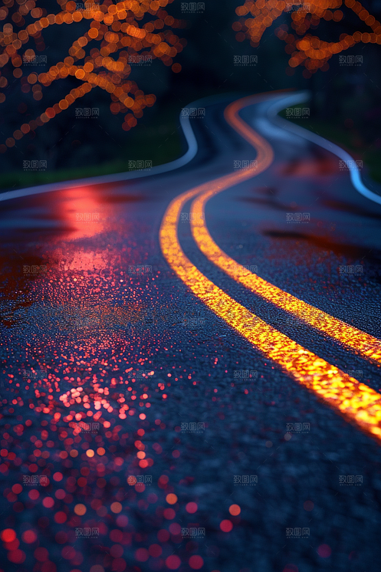 柏油马路户外道路素材