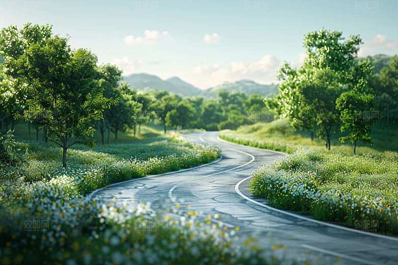 柏油马路材质延伸素材