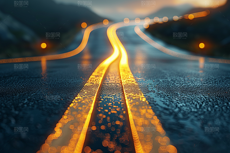 柏油马路自驾沥青马路素材