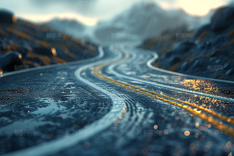 柏油马路高清场景素材