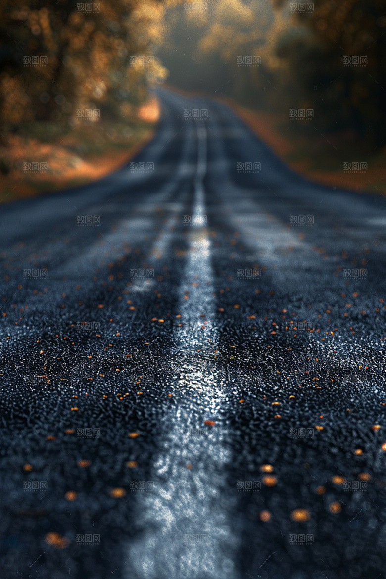 柏油马路路面场景素材