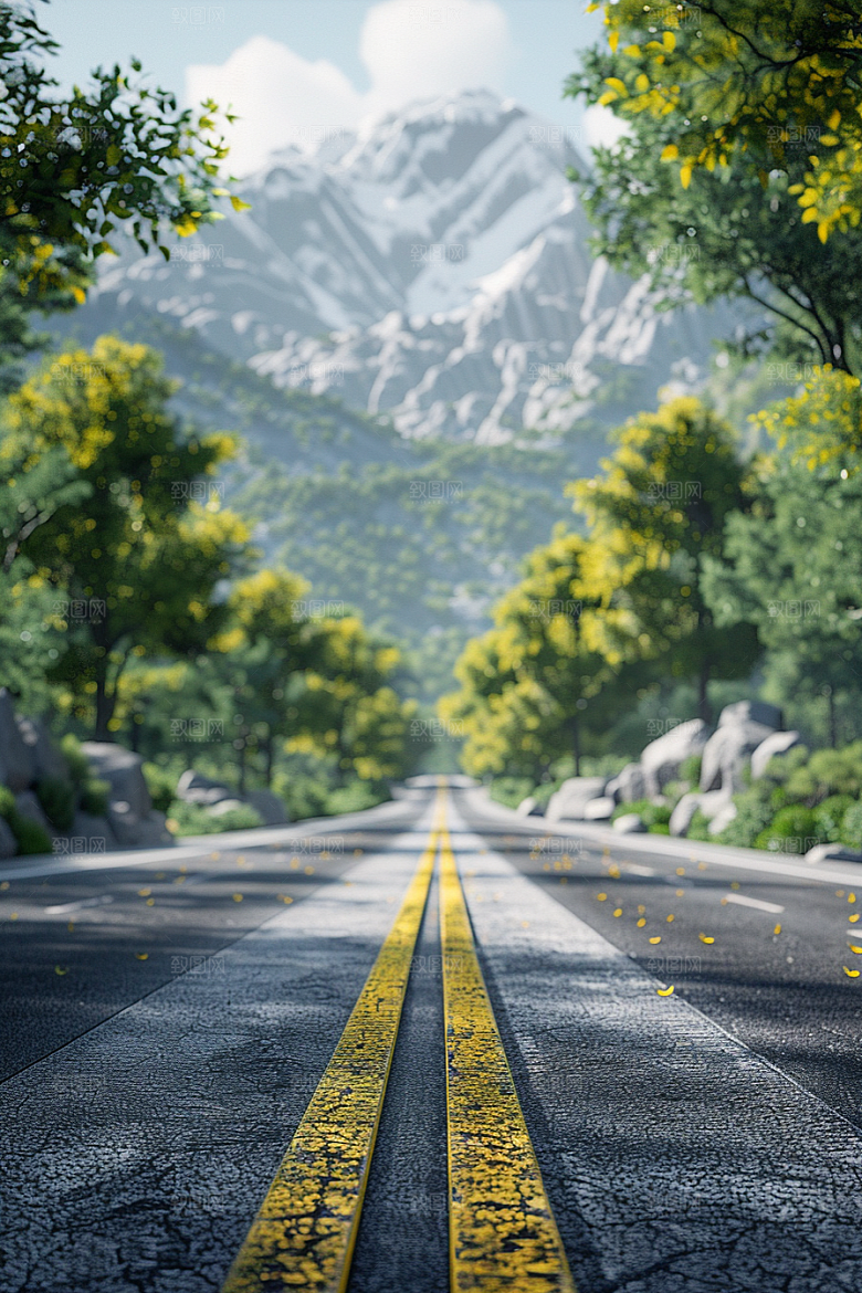 柏油马路道路沥青马路素材