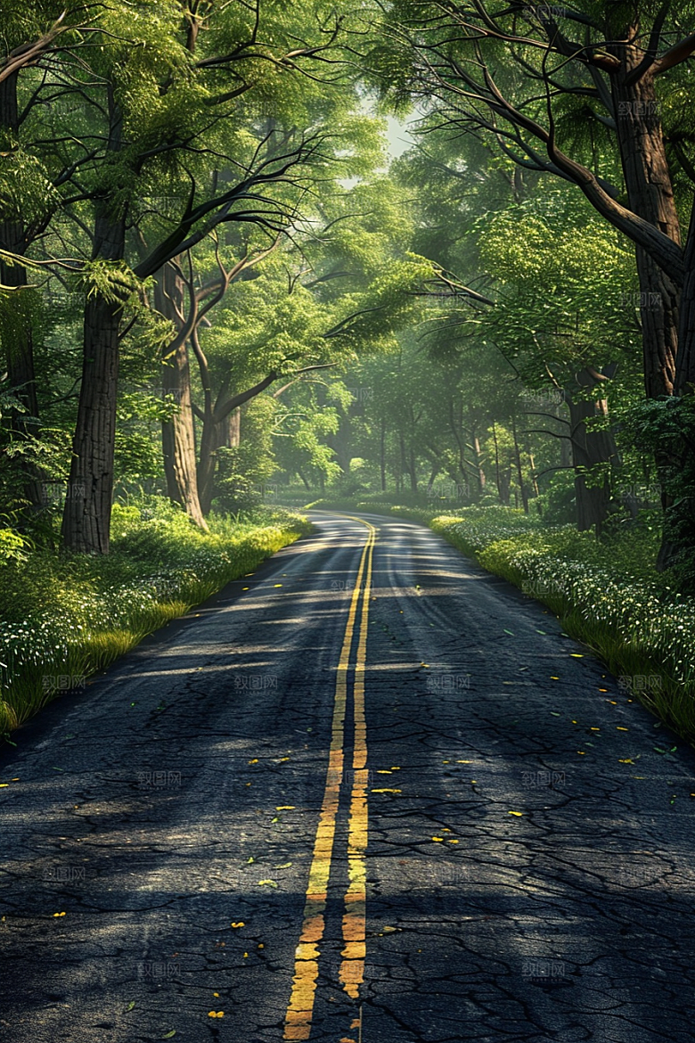 柏油马路户外沥青马路素材