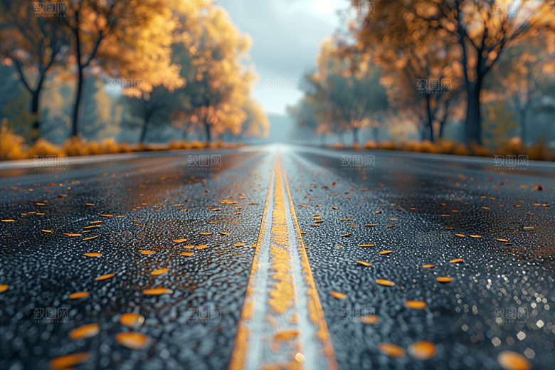 柏油马路场景自驾素材