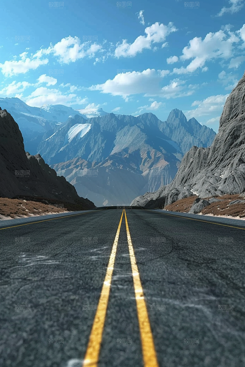 柏油马路地平线高清素材