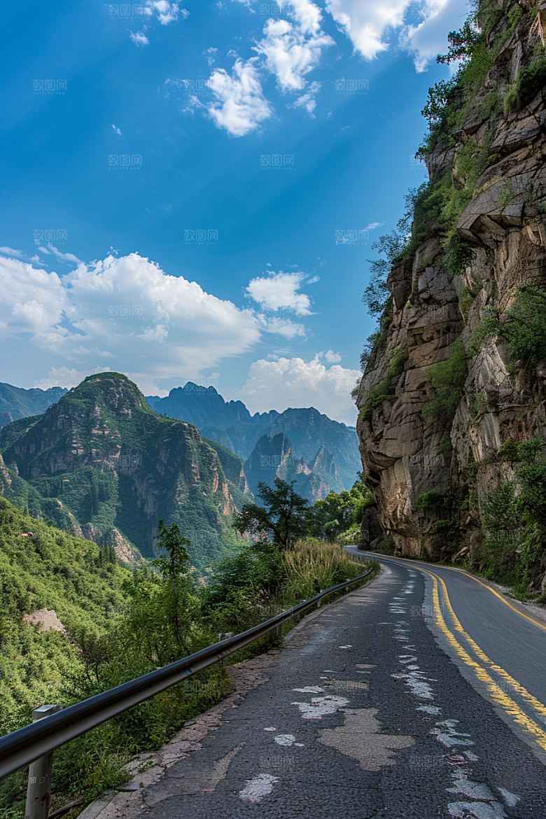 柏油马路自驾户外素材