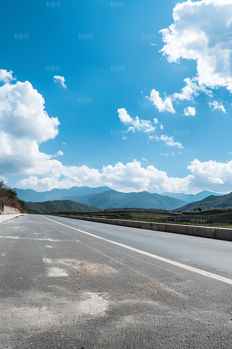 柏油马路场景地平线素材