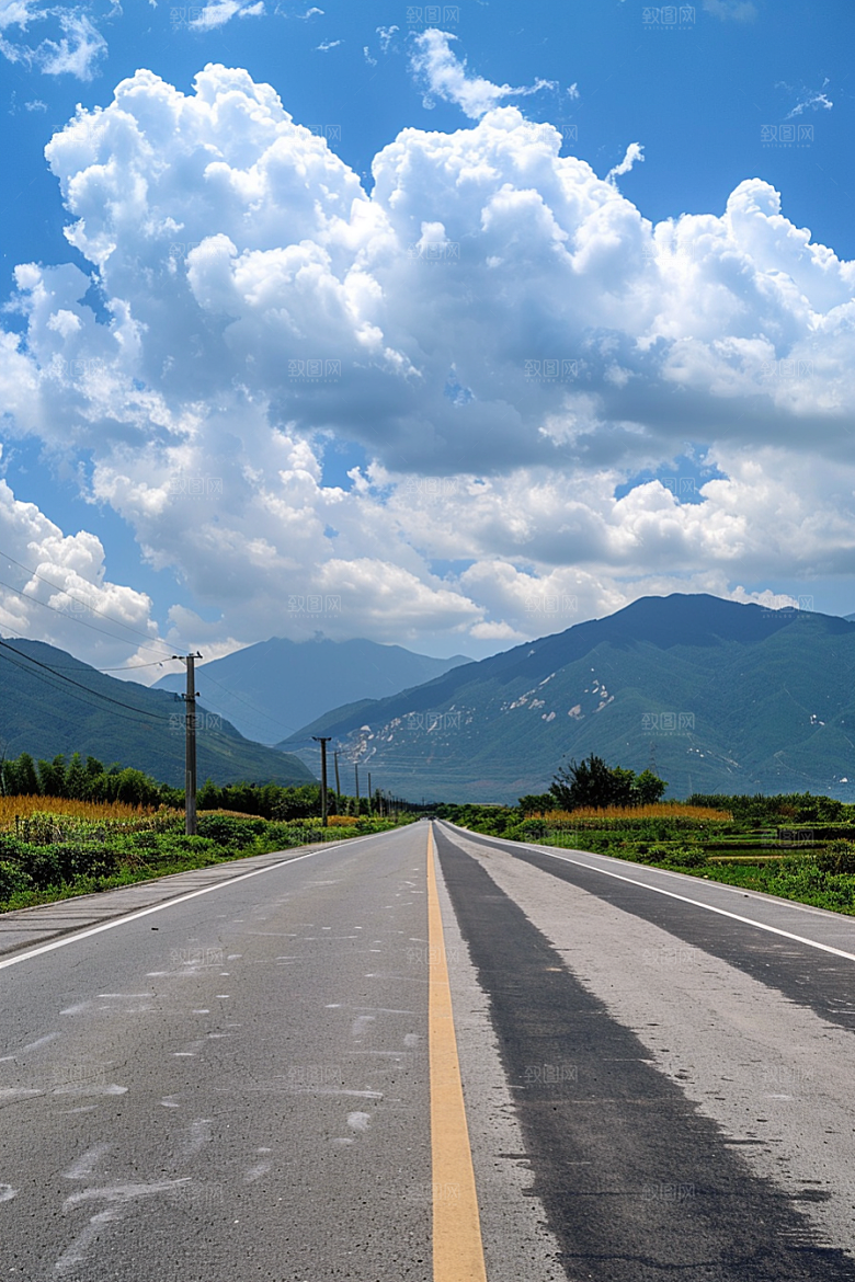 柏油马路场景延伸素材