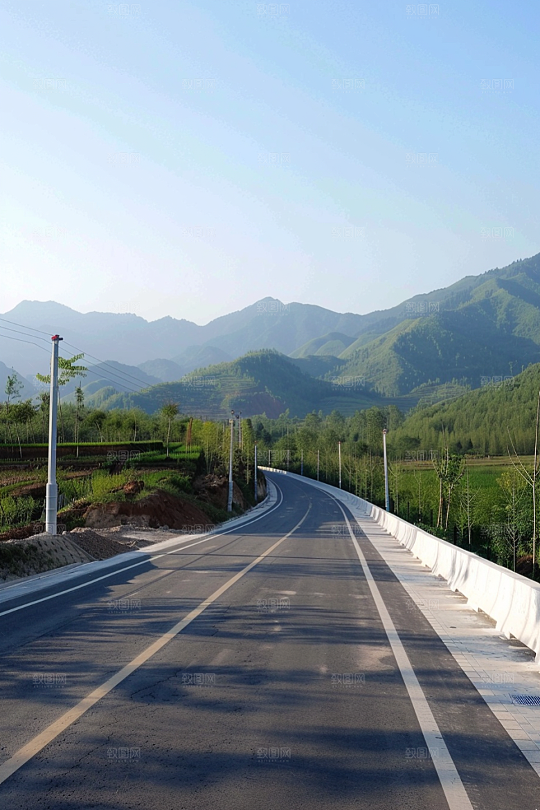柏油马路户外场景素材