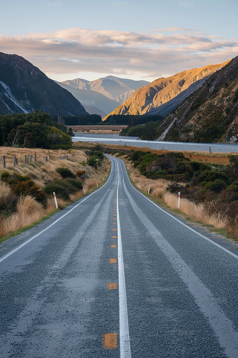 柏油马路自驾道路素材