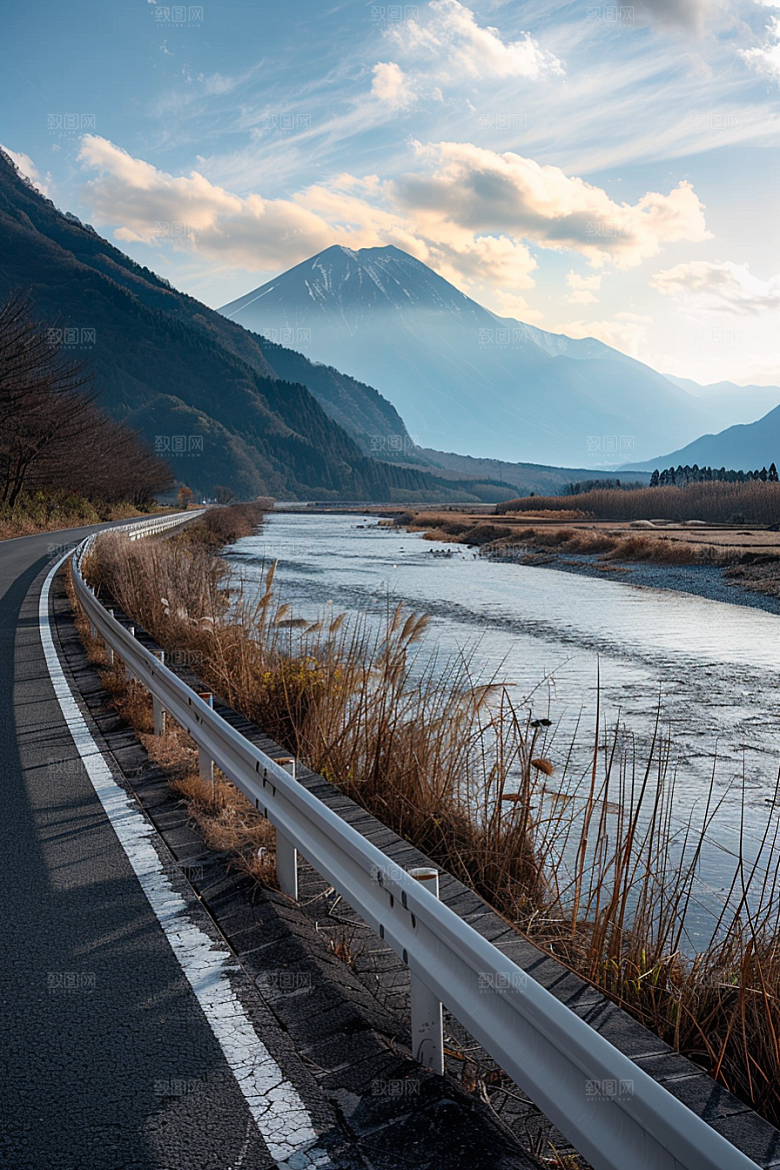 柏油马路场景驾车素材
