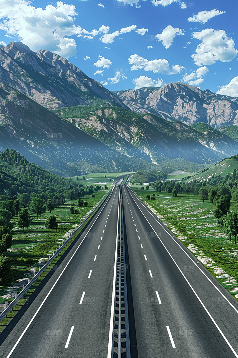 柏油马路自驾路面素材
