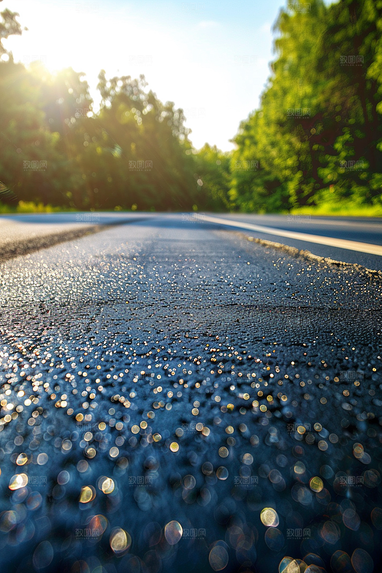 柏油马路道路场景素材