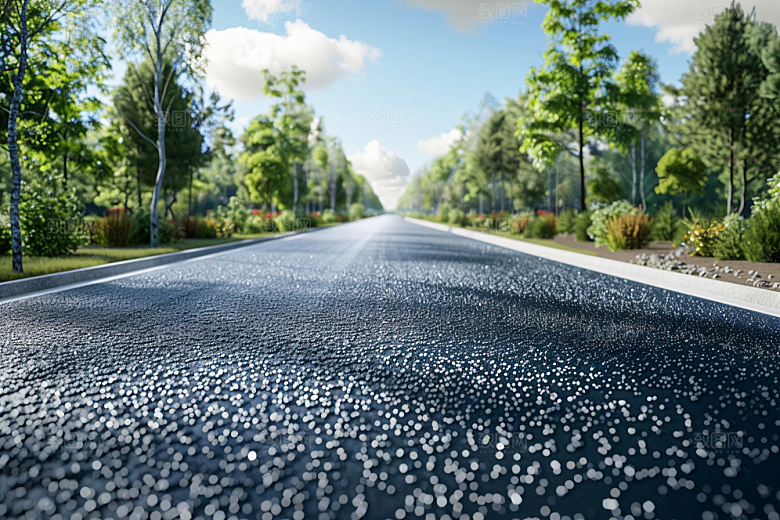 柏油马路道路场景素材