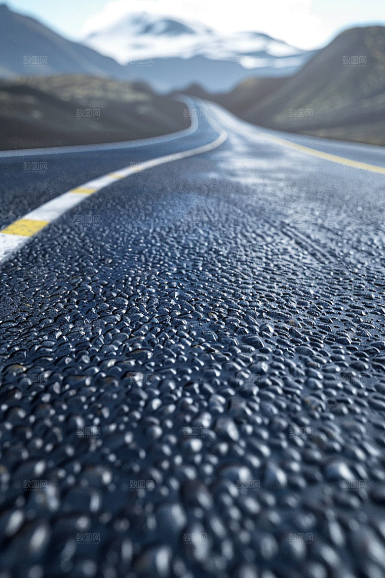 柏油马路自驾材质素材