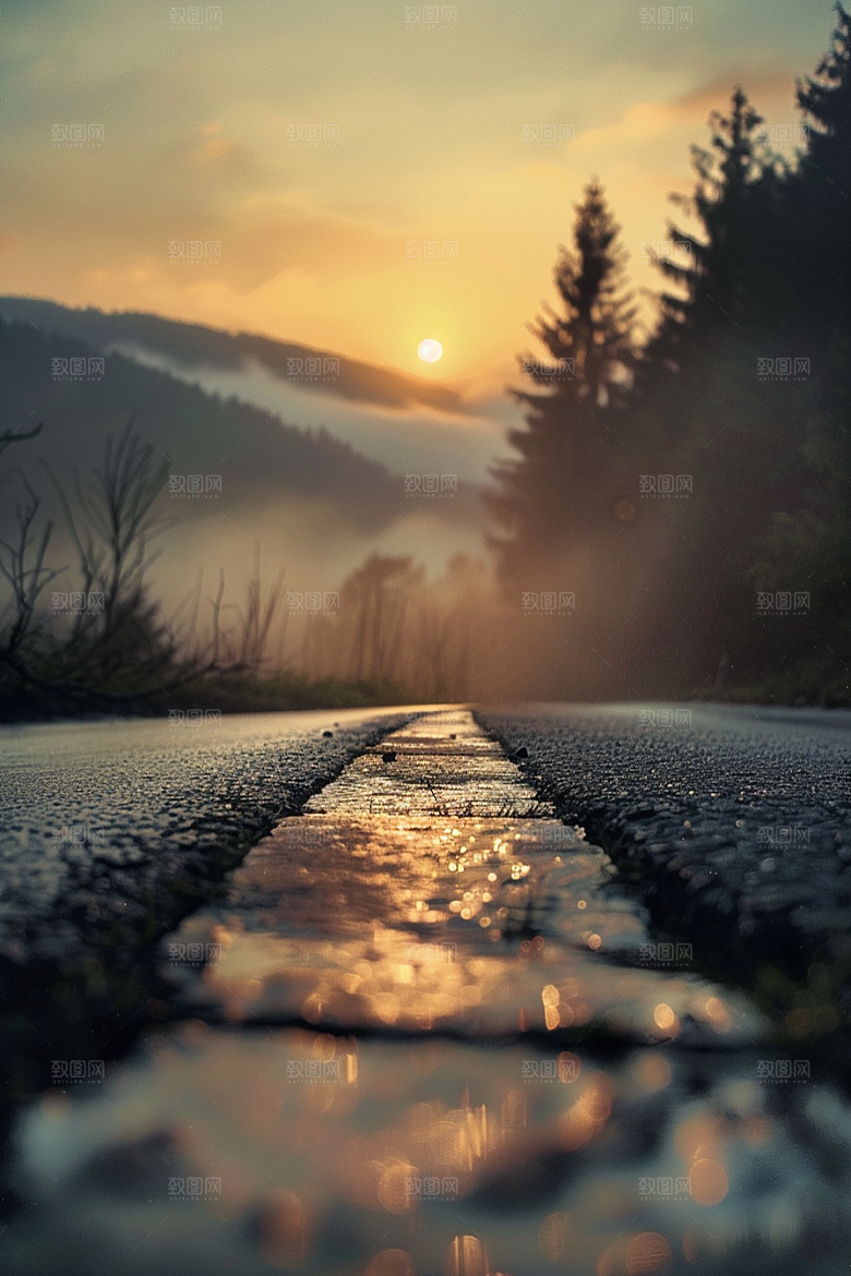 柏油马路道路自驾素材