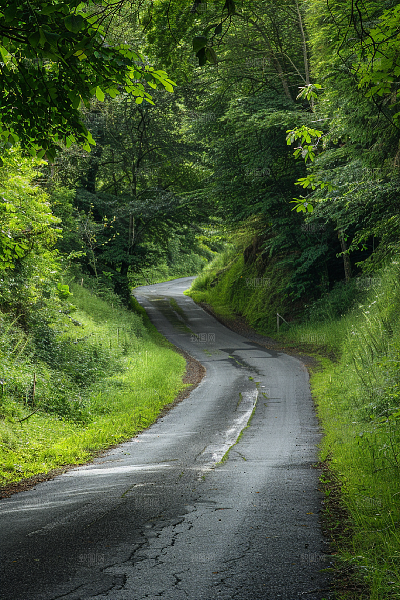 柏油马路场景高清素材