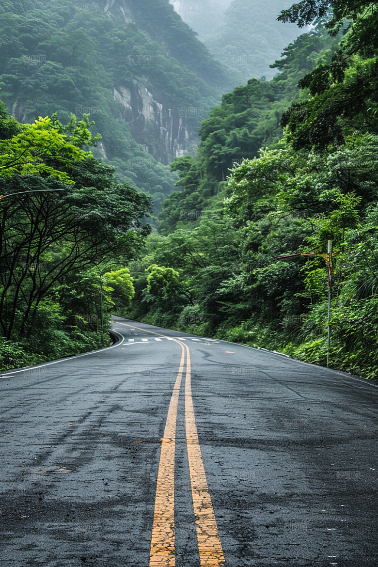 柏油马路驾车地平线素材