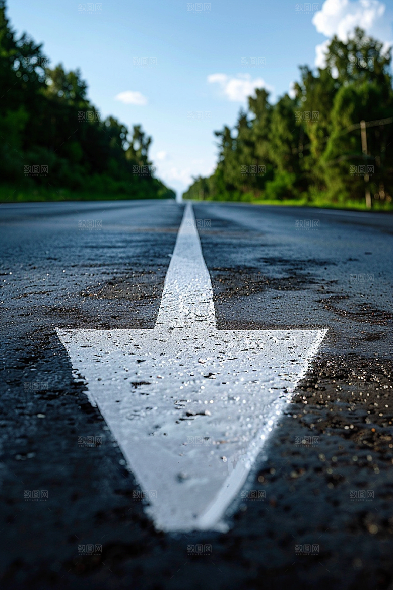 柏油马路场景地平线素材