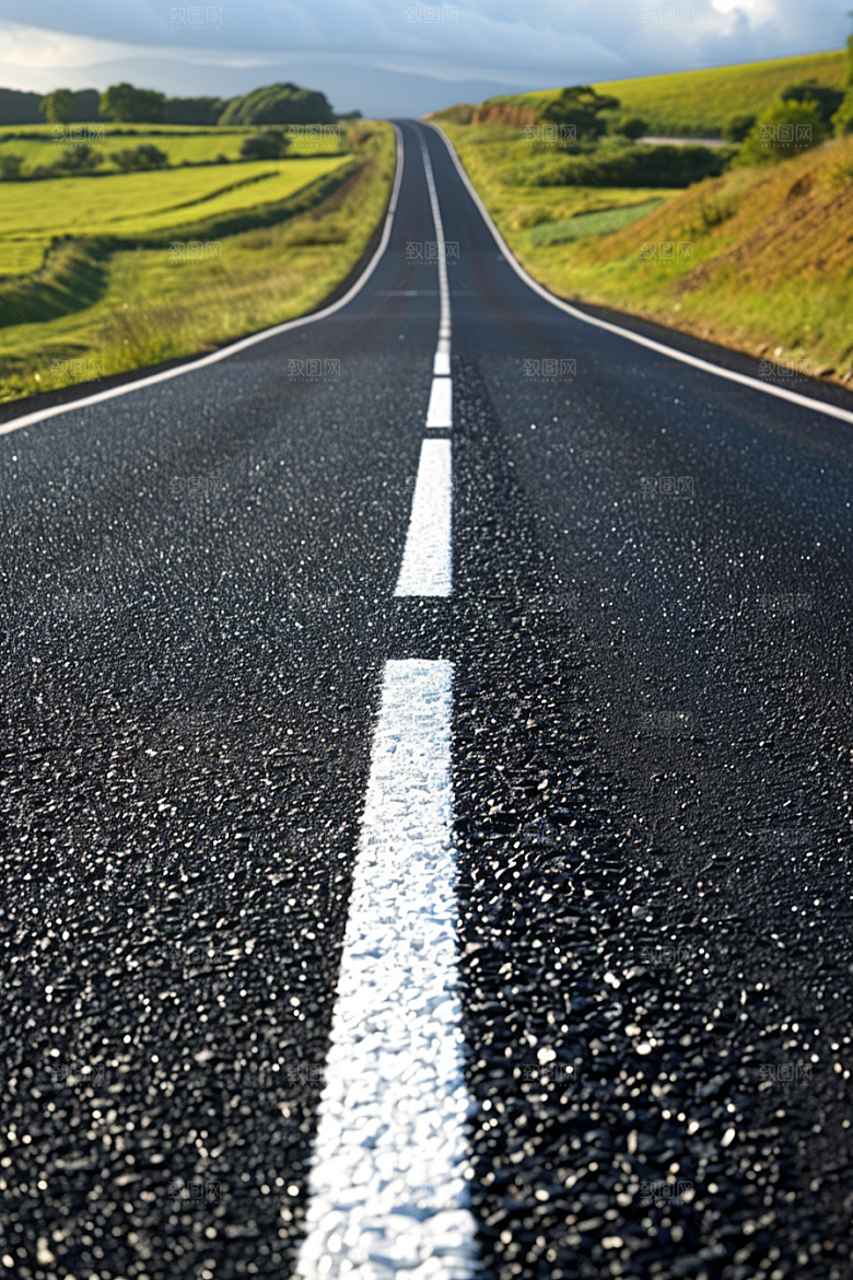 柏油马路道路延伸素材