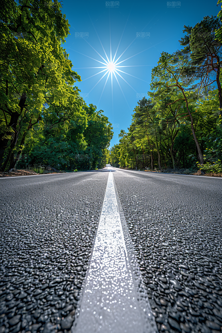 柏油马路自驾户外素材