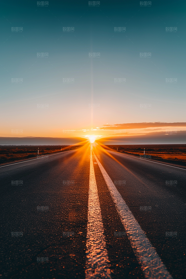 柏油马路地平线道路素材