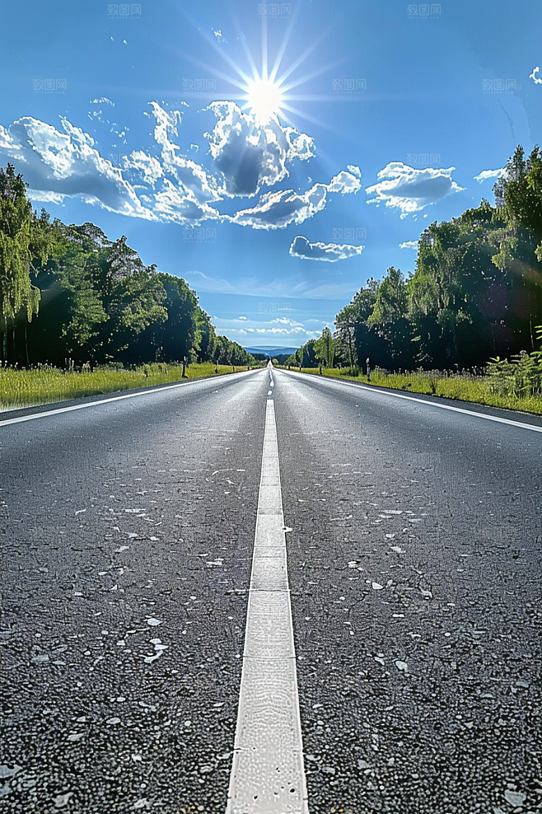柏油马路户外延伸素材