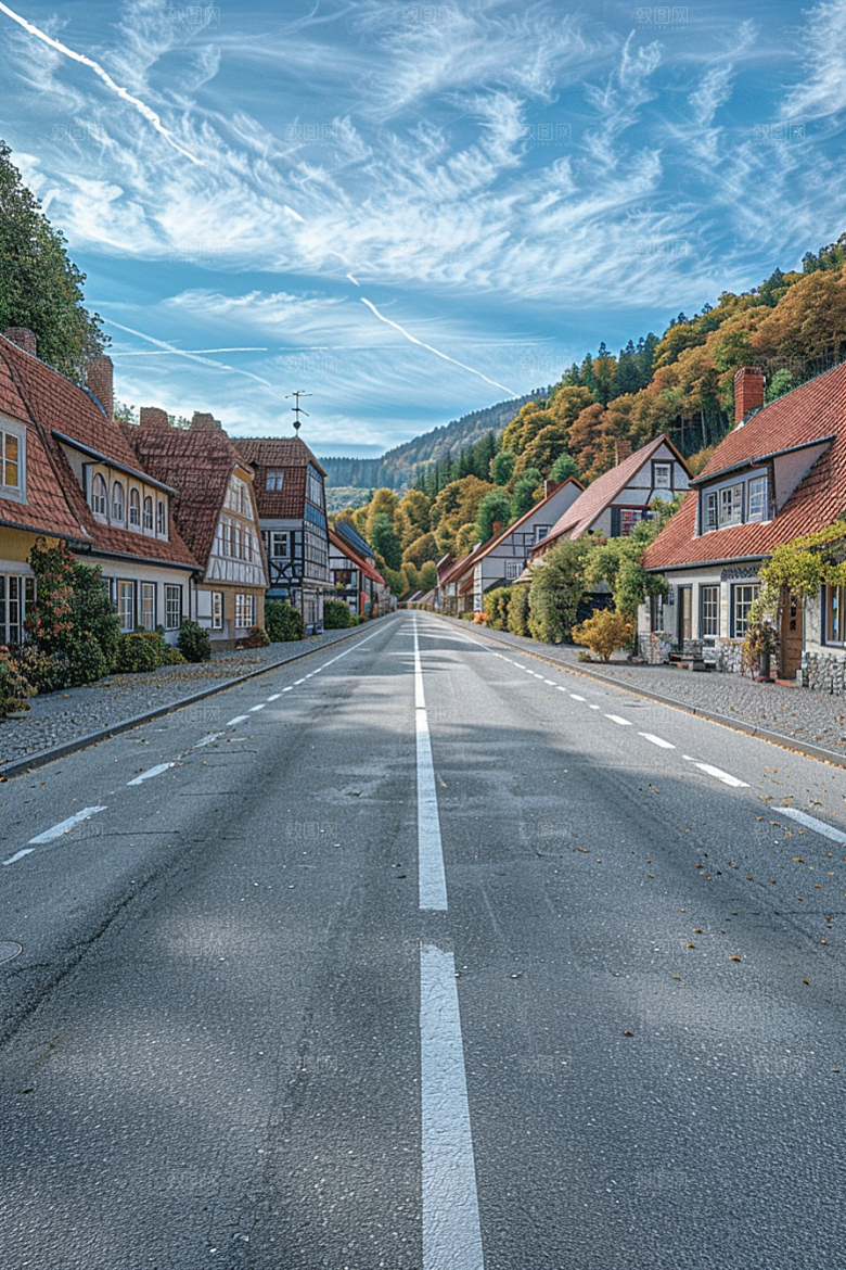 柏油马路地平线驾车素材